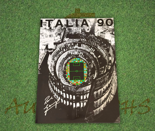 Paul Gascoigne Signed A3 England World Cup Italia 1990 Poster 1