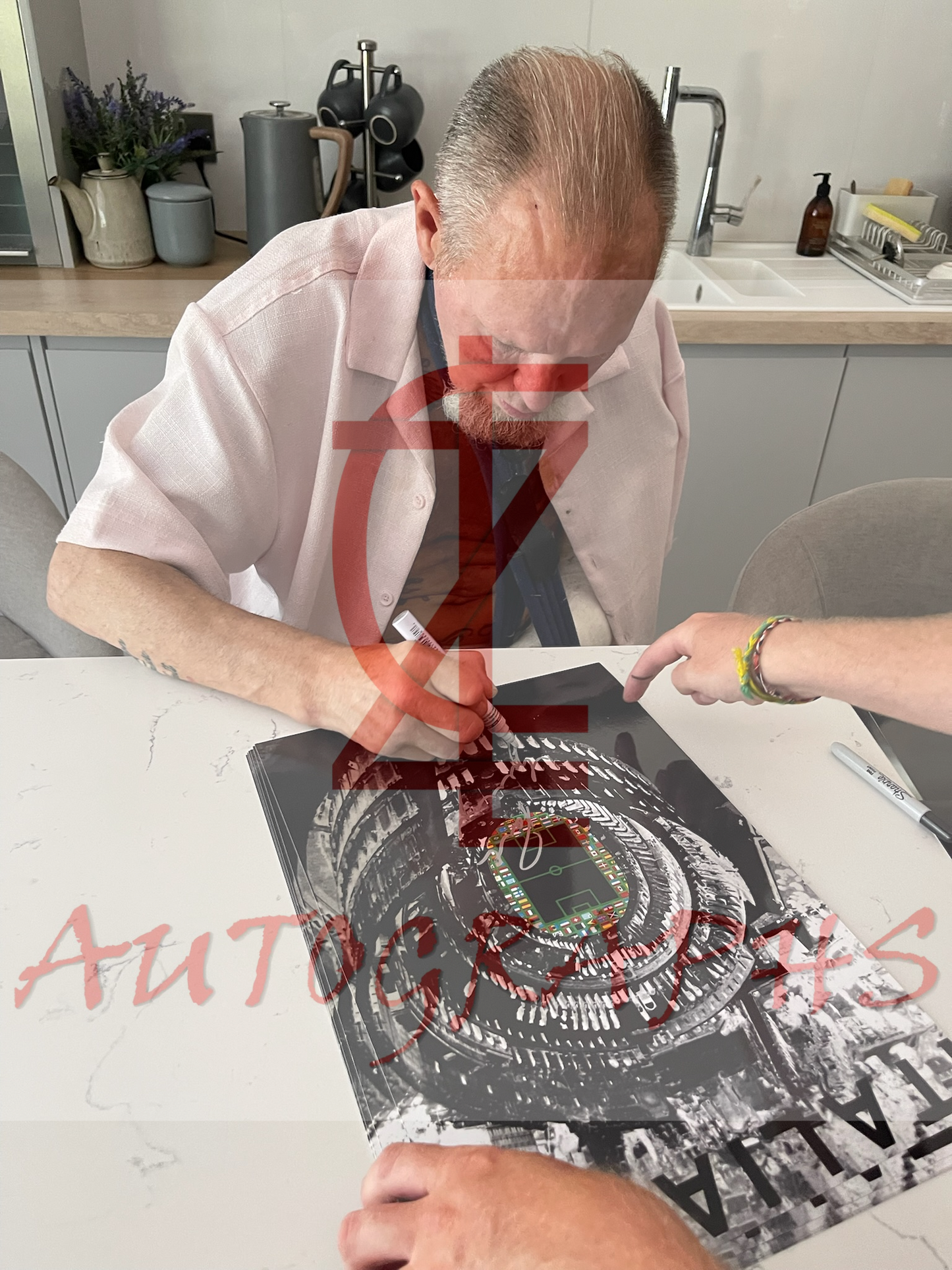 Paul Gascoigne Signed A3 England World Cup Italia 1990 Poster Proof 1