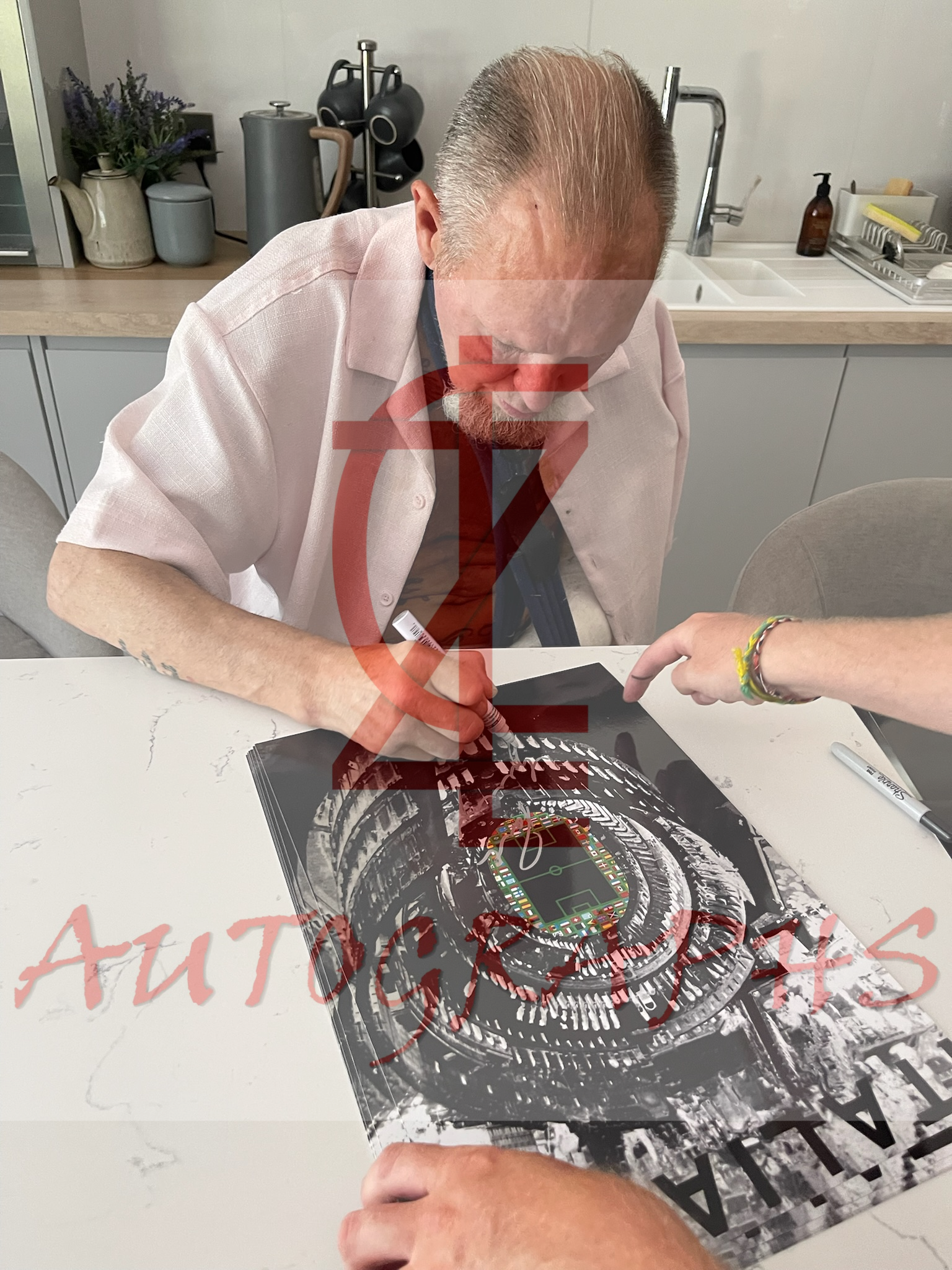 Paul Gascoigne Signed A3 England World Cup Italia 1990 Poster Proof 1