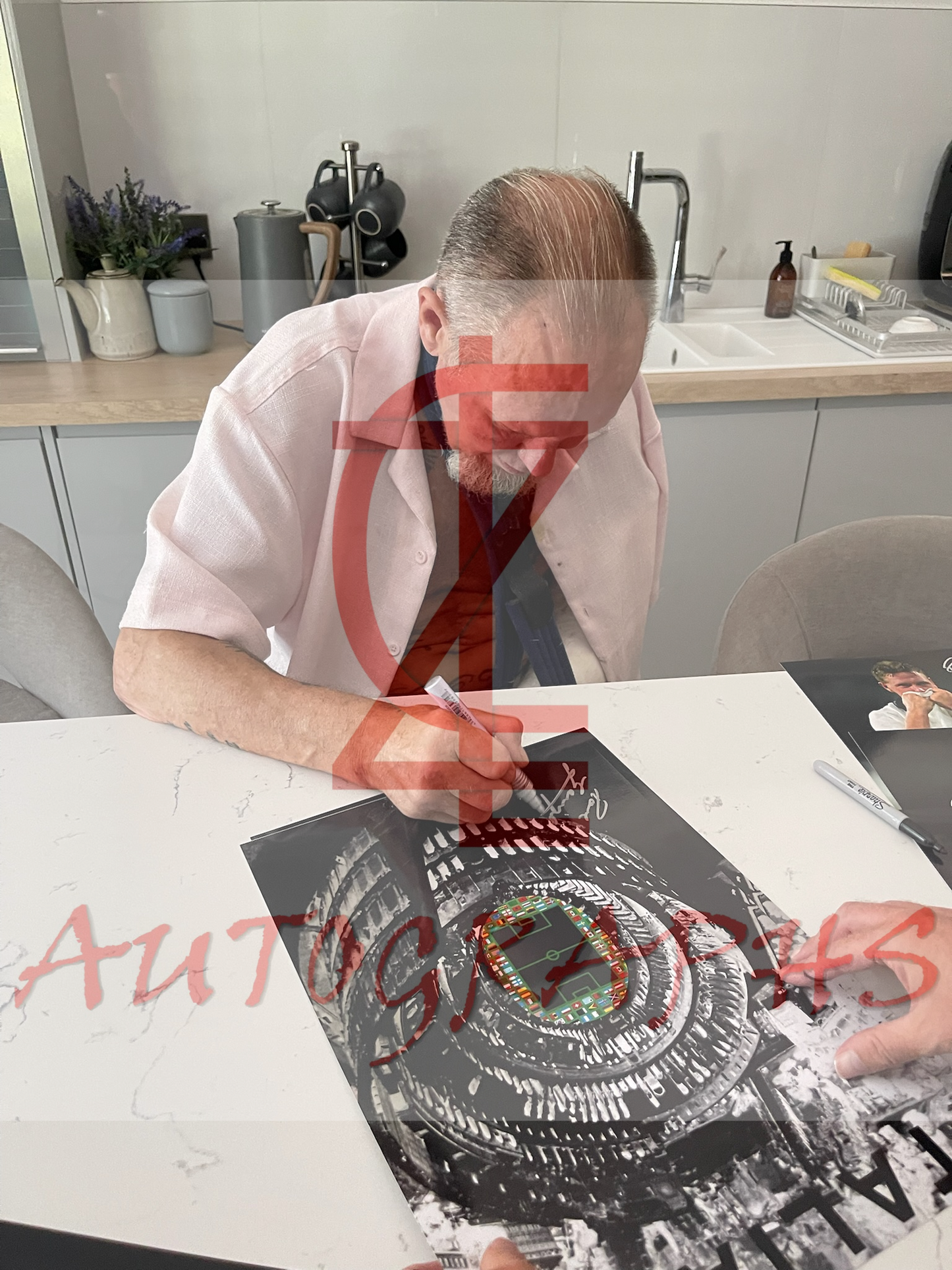 Paul Gascoigne Signed A3 England World Cup Italia 1990 Poster Proof 4