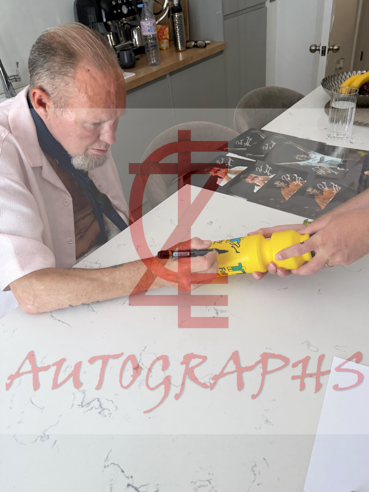 Paul Gascoigne Signed England Euro 1996 Water Bottle Proof 2