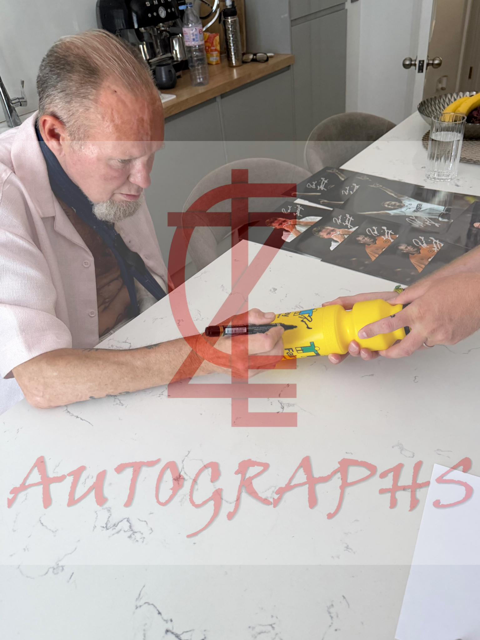 Paul Gascoigne Signed England Euro 1996 Water Bottle Proof 2