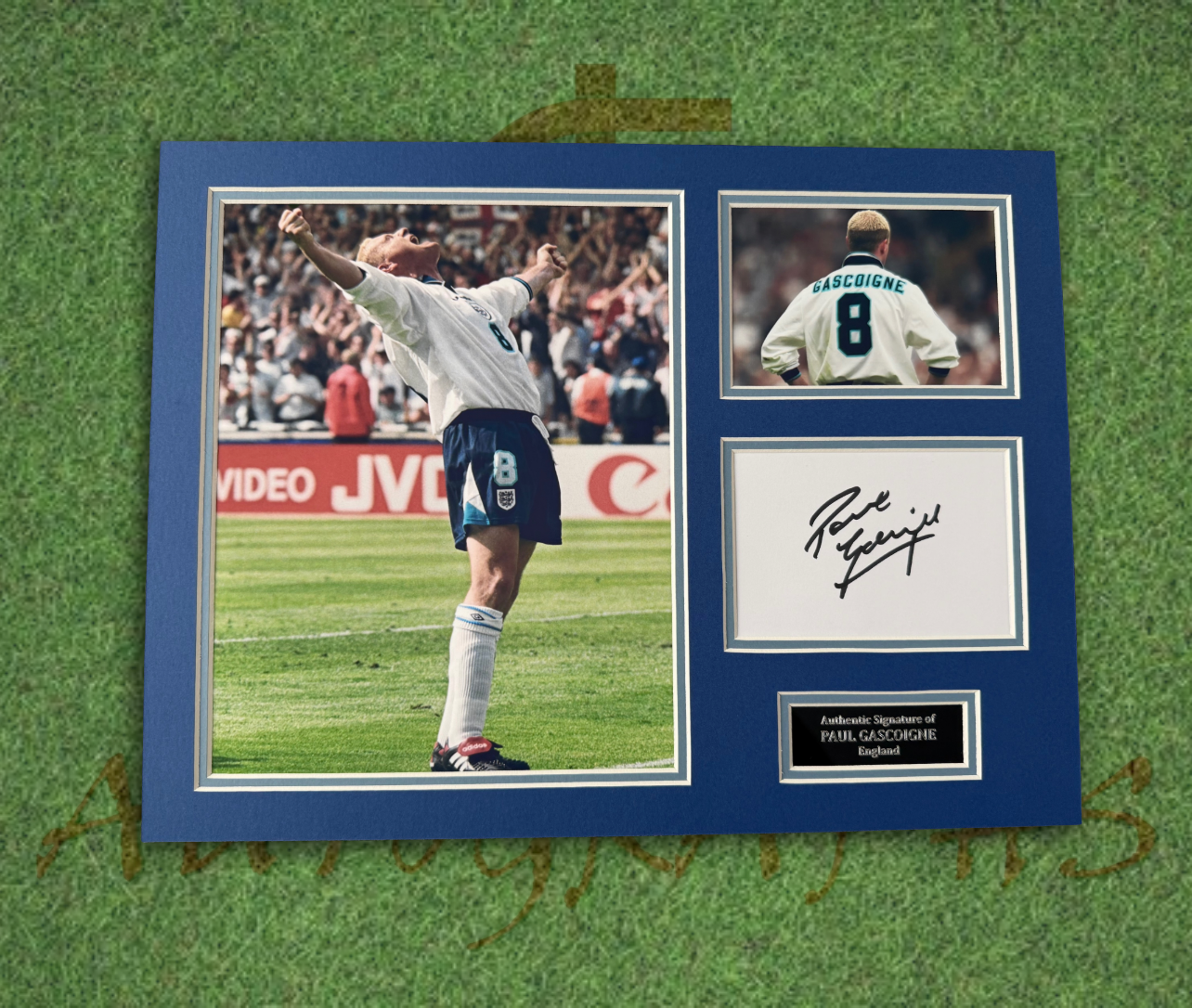 Paul Gascoigne Signed England Football Euro 96 Mount 