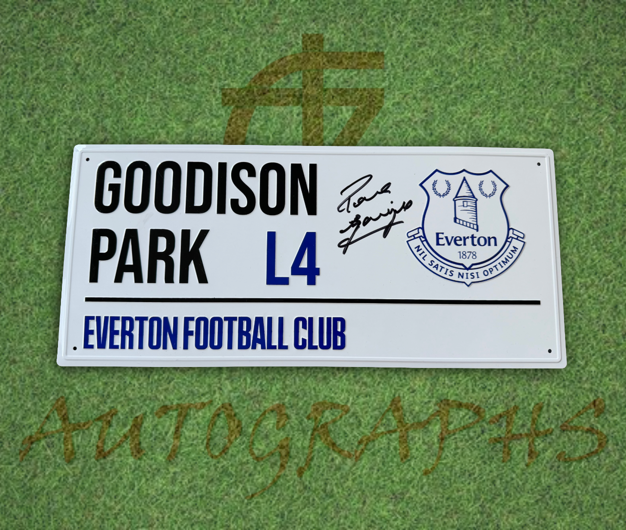Paul Gascoigne Signed Everton Football Club Goodison Park Street Sign