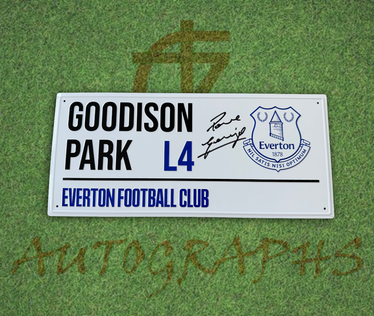 Paul Gascoigne Signed Everton Football Club Goodison Park Street Sign 1