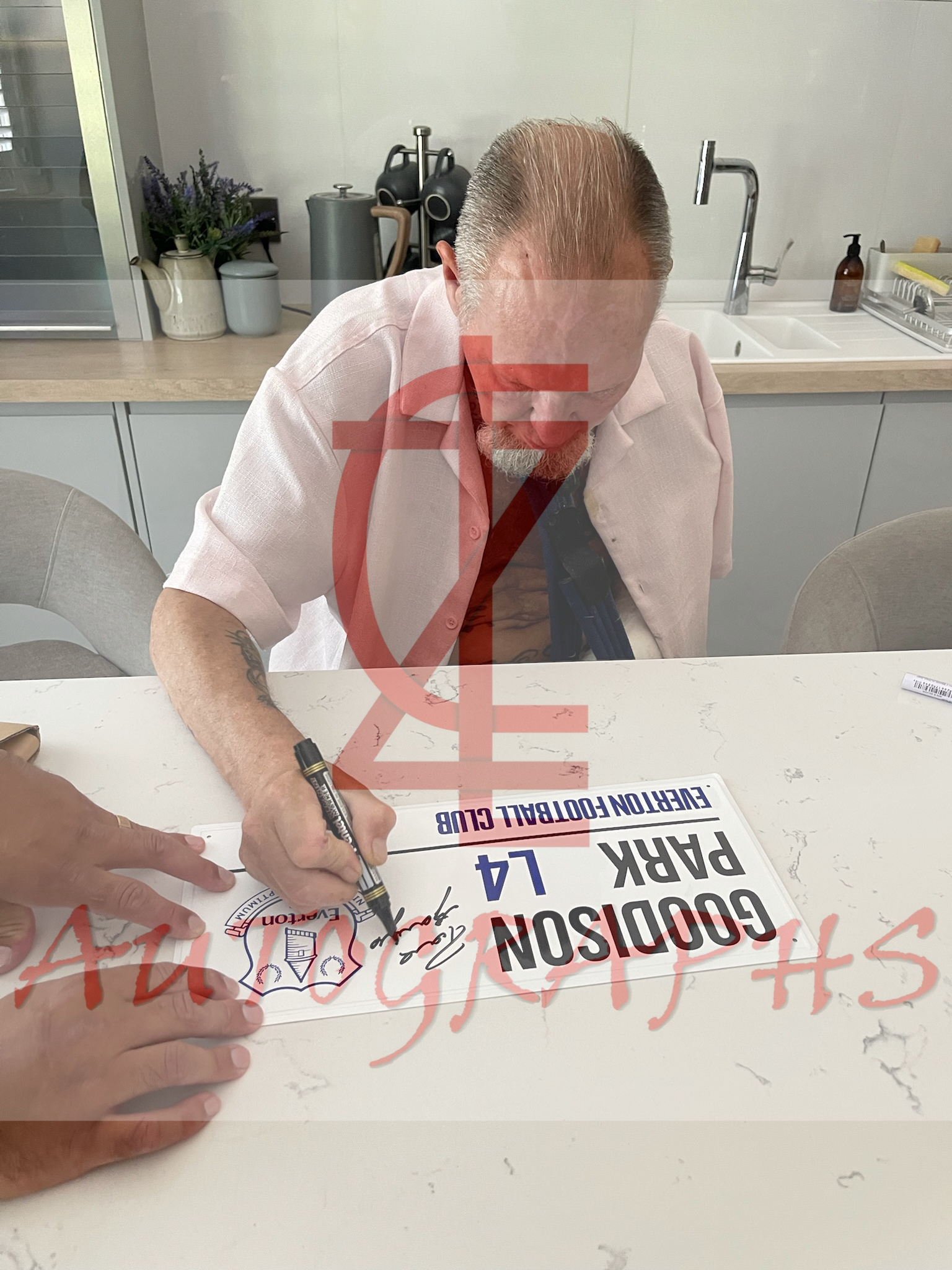 Paul Gascoigne Signed Everton Football Club Goodison Park Street Sign Proof 1