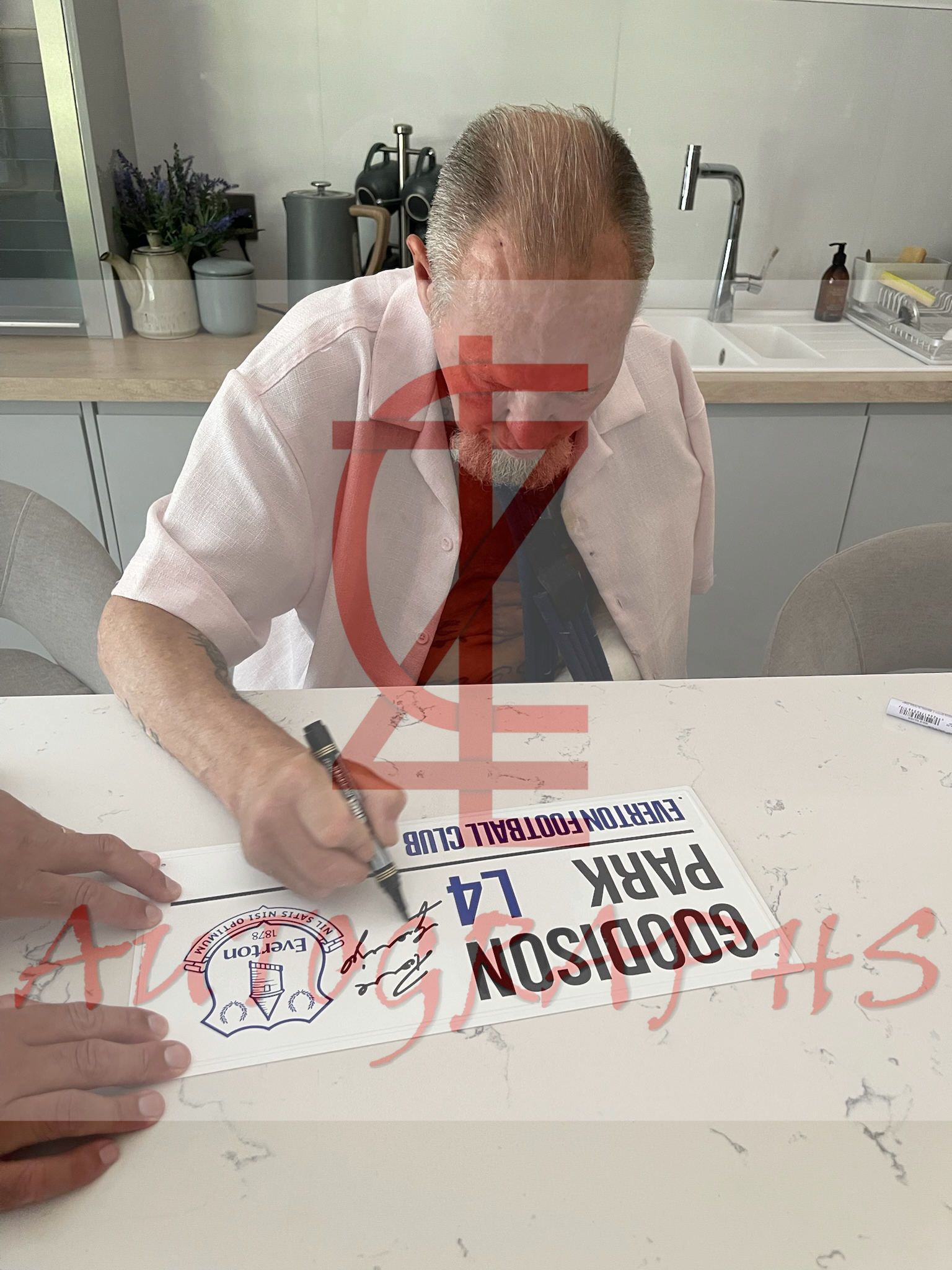 Paul Gascoigne Signed Everton Football Club Goodison Park Street Sign Proof 2