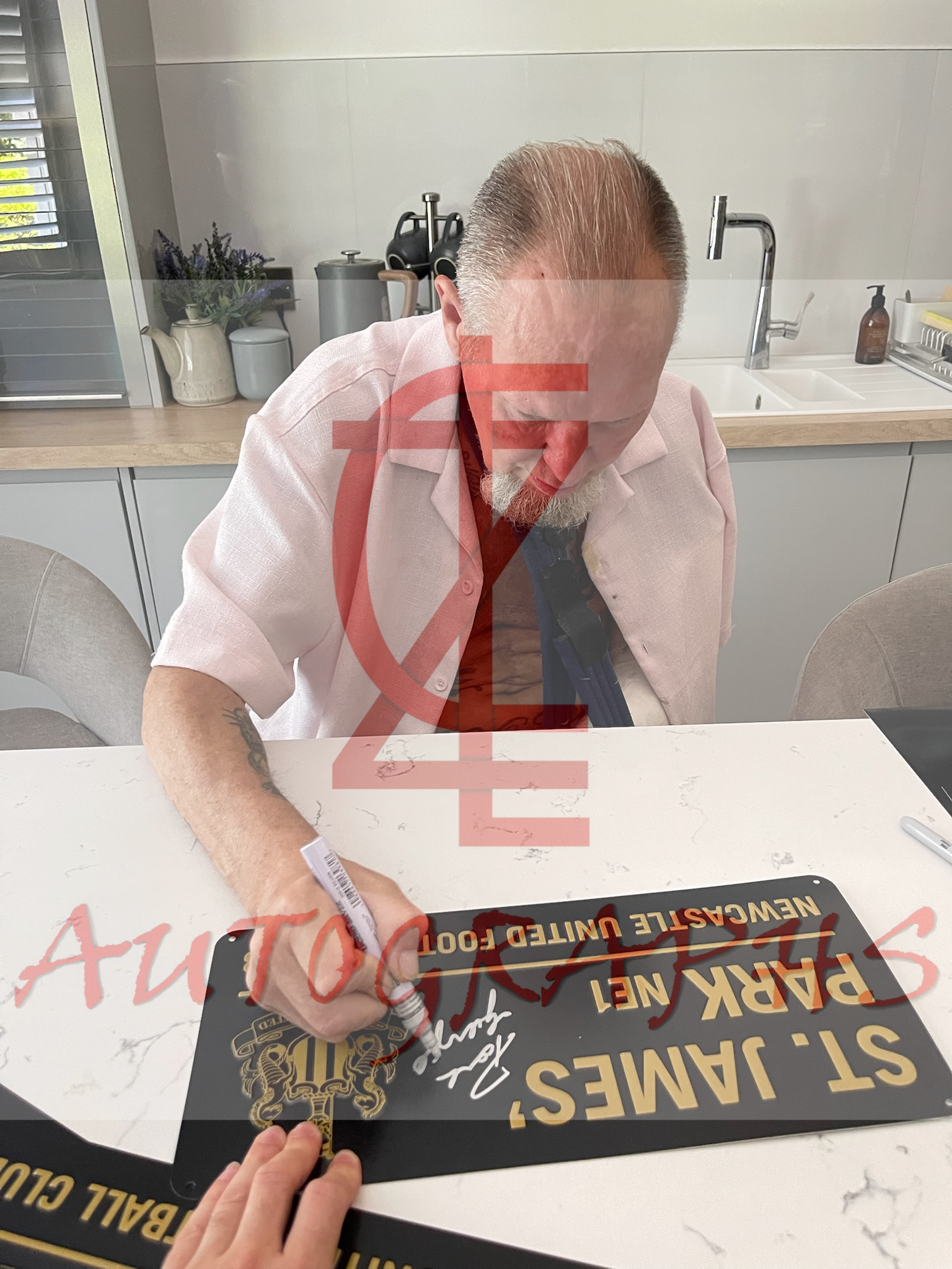 Paul Gascoigne Signed Newcastle United Football Club St James’ Park Gold Street Sign proof 2