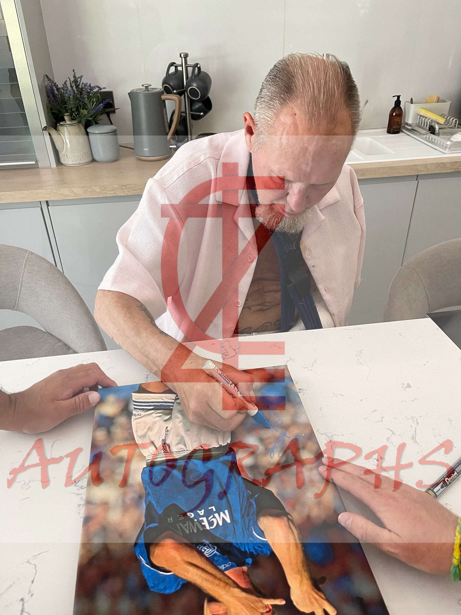 Paul Gascoigne Signed Rangers Flute Football Portrait Canvas 16x12 Proof 1