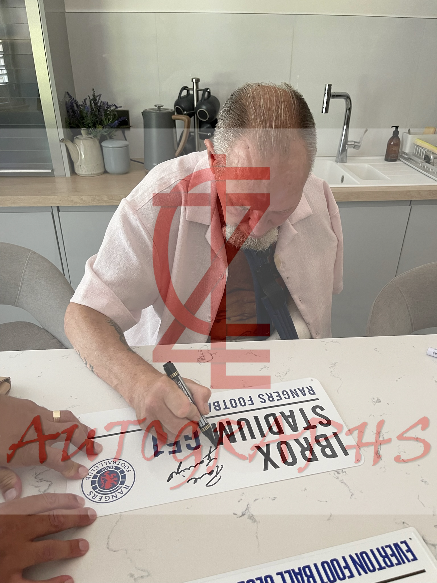 Paul Gascoigne Signed Rangers Football Club Ibrox Street Sign Proof 2