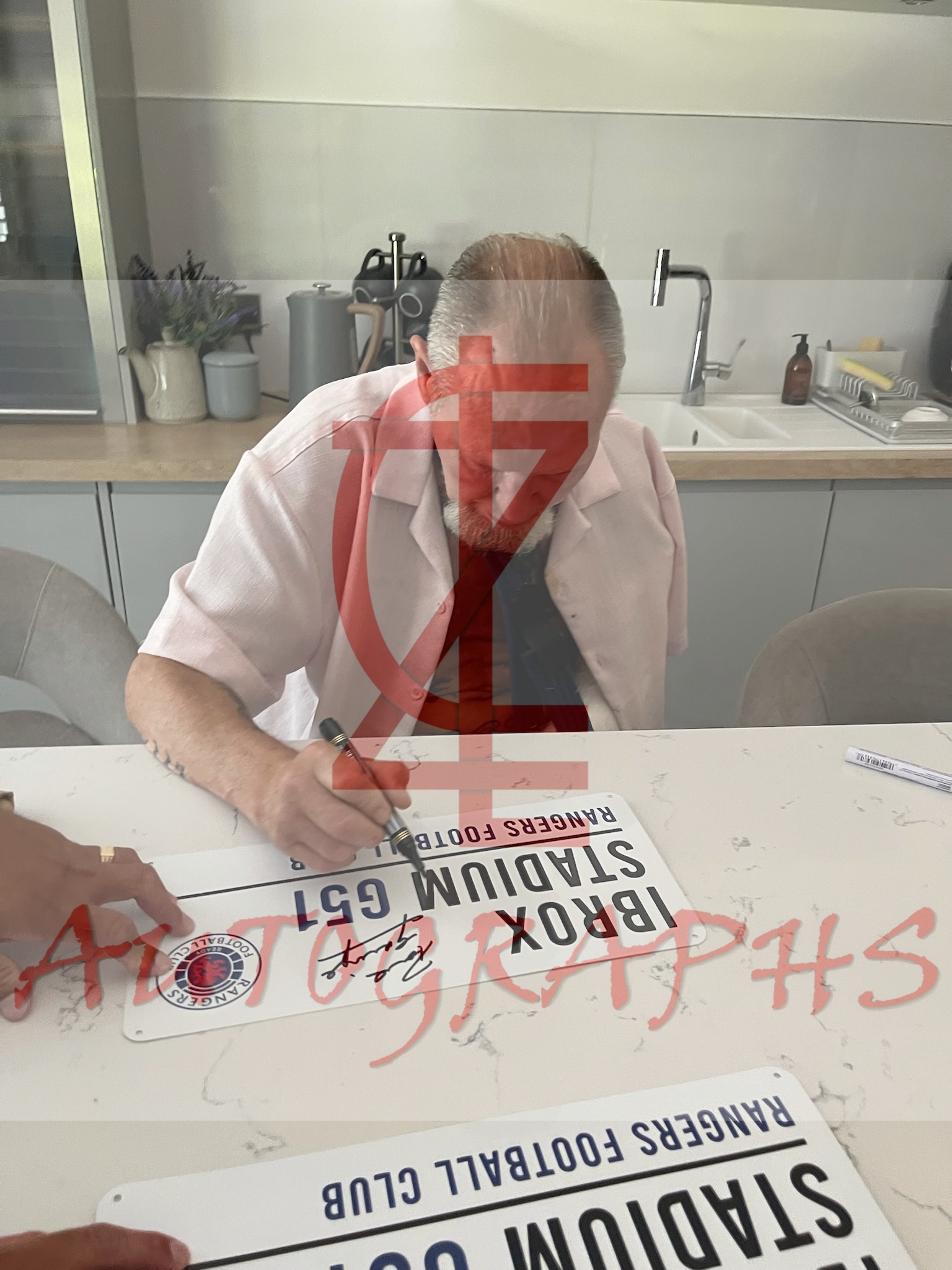 Paul Gascoigne Signed Rangers Football Club Ibrox Street Sign Proof 1