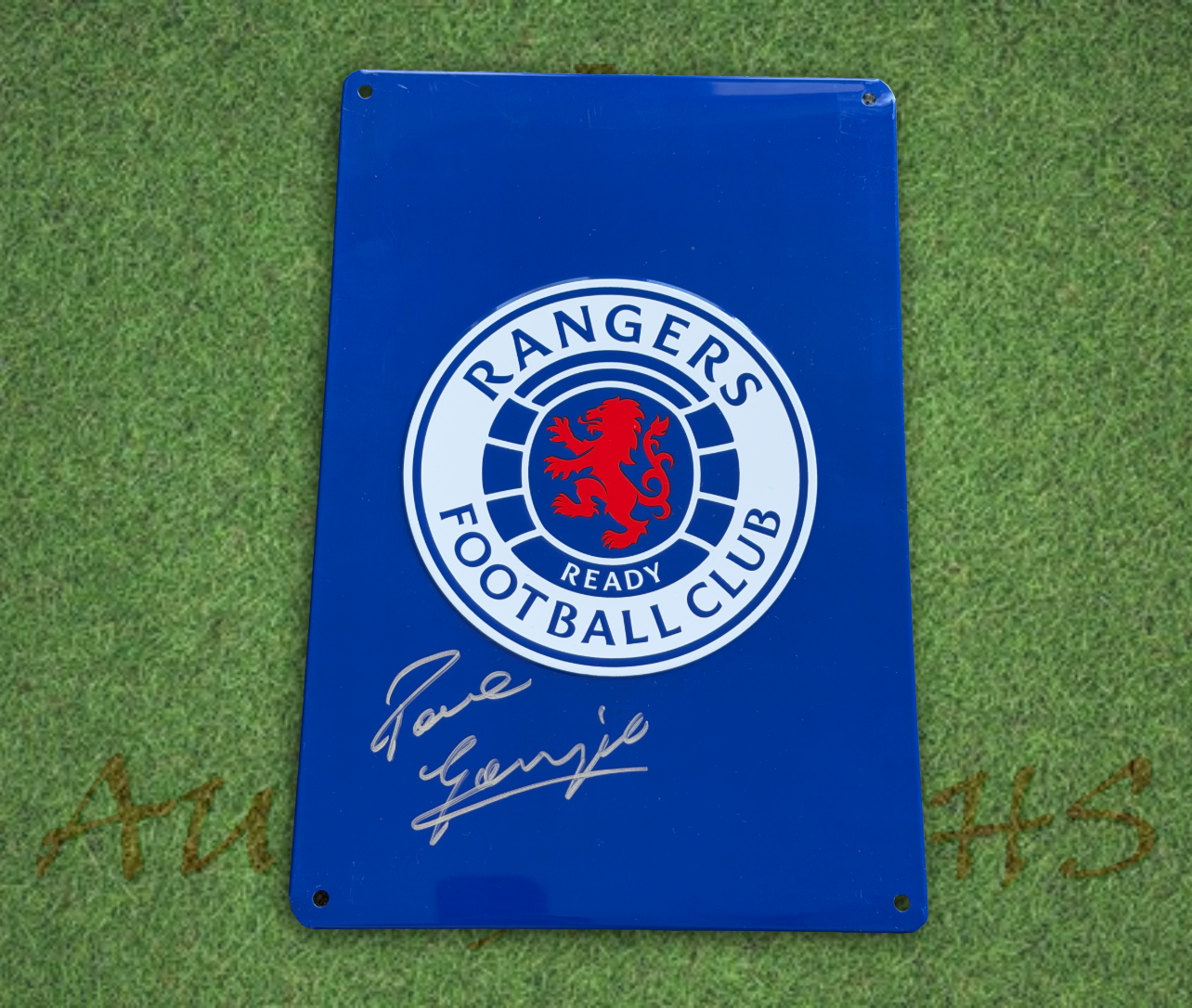 Paul Gascoigne Signed Rangers Football Club Metal Sign
