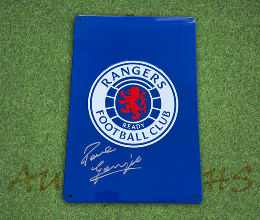 Paul Gascoigne Signed Rangers Football Club Metal Sign