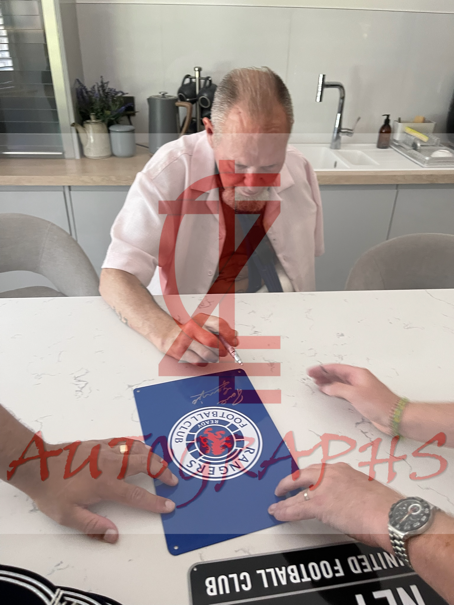 Paul Gascoigne Signed Rangers Football Club Metal Sign Proof