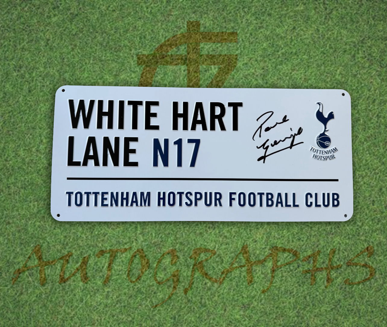 Paul Gascoigne Signed Tottenham Hotspur White Hart Lane Street Sign