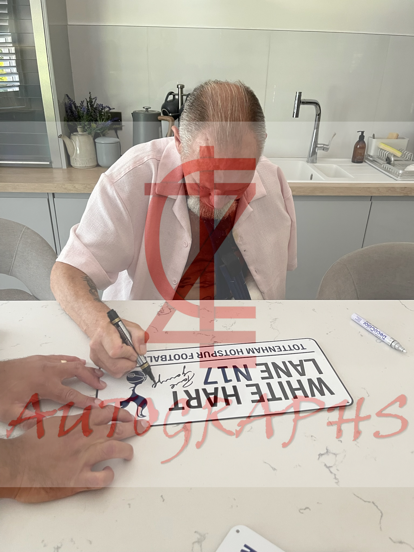 Paul Gascoigne Signed Tottenham Hotspur White Hart Lane Street Sign Proof