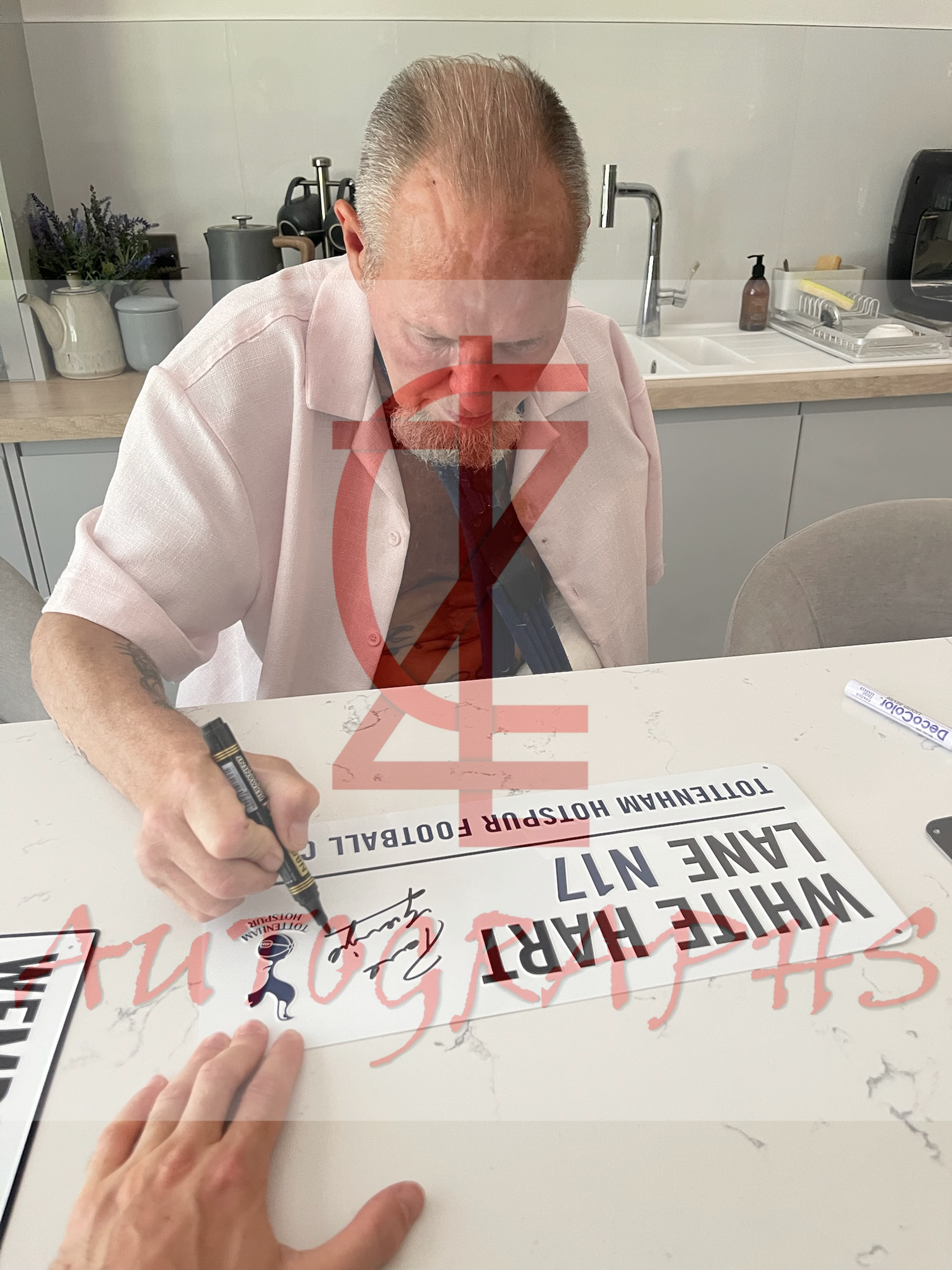 Paul Gascoigne Signed Tottenham Hotspur White Hart Lane Street Sign Proof 3