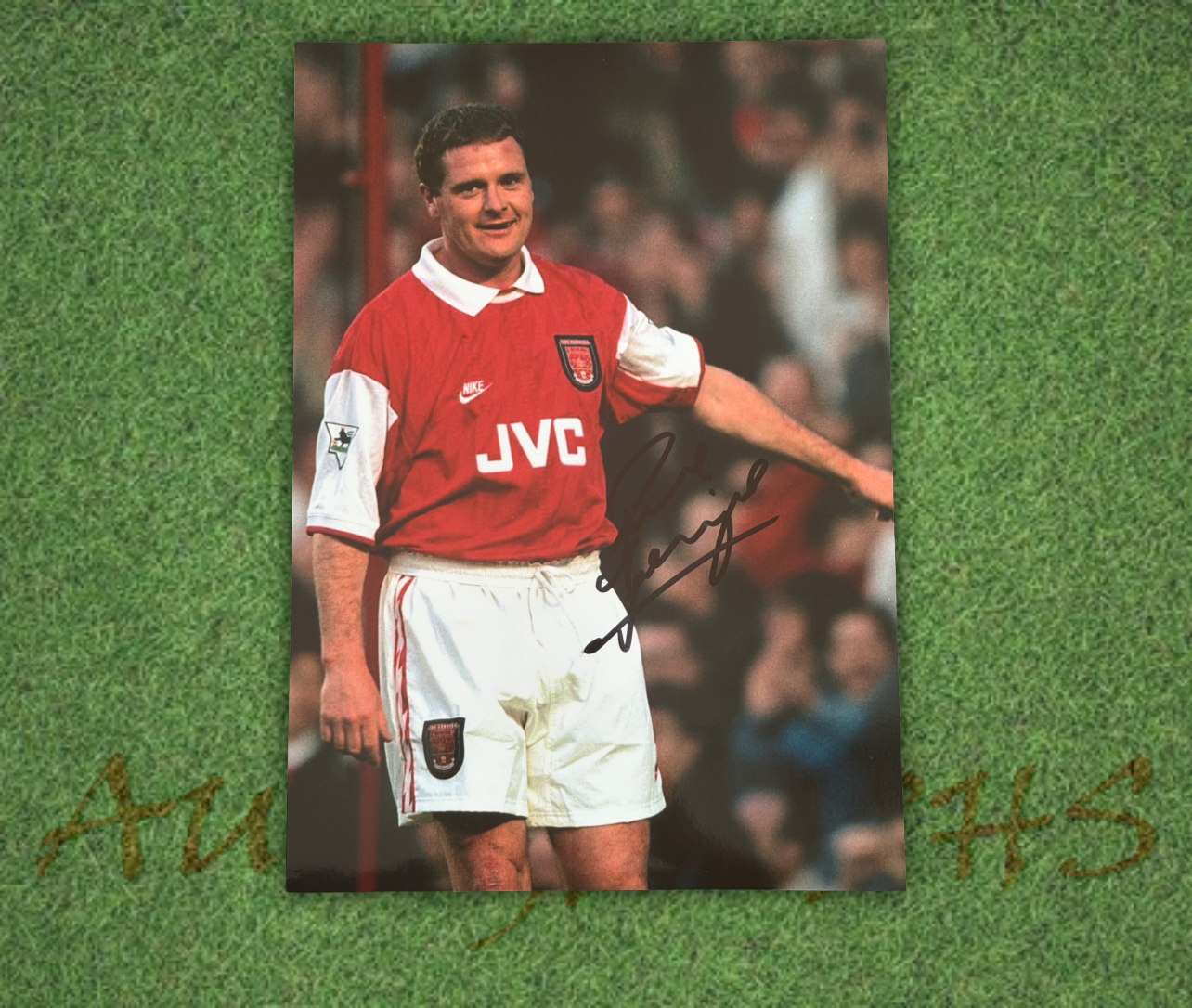 Paul Gazza Gascoigne Signed  Arsenal Football Club Paul Merson Testimonial  A4 Photo 2