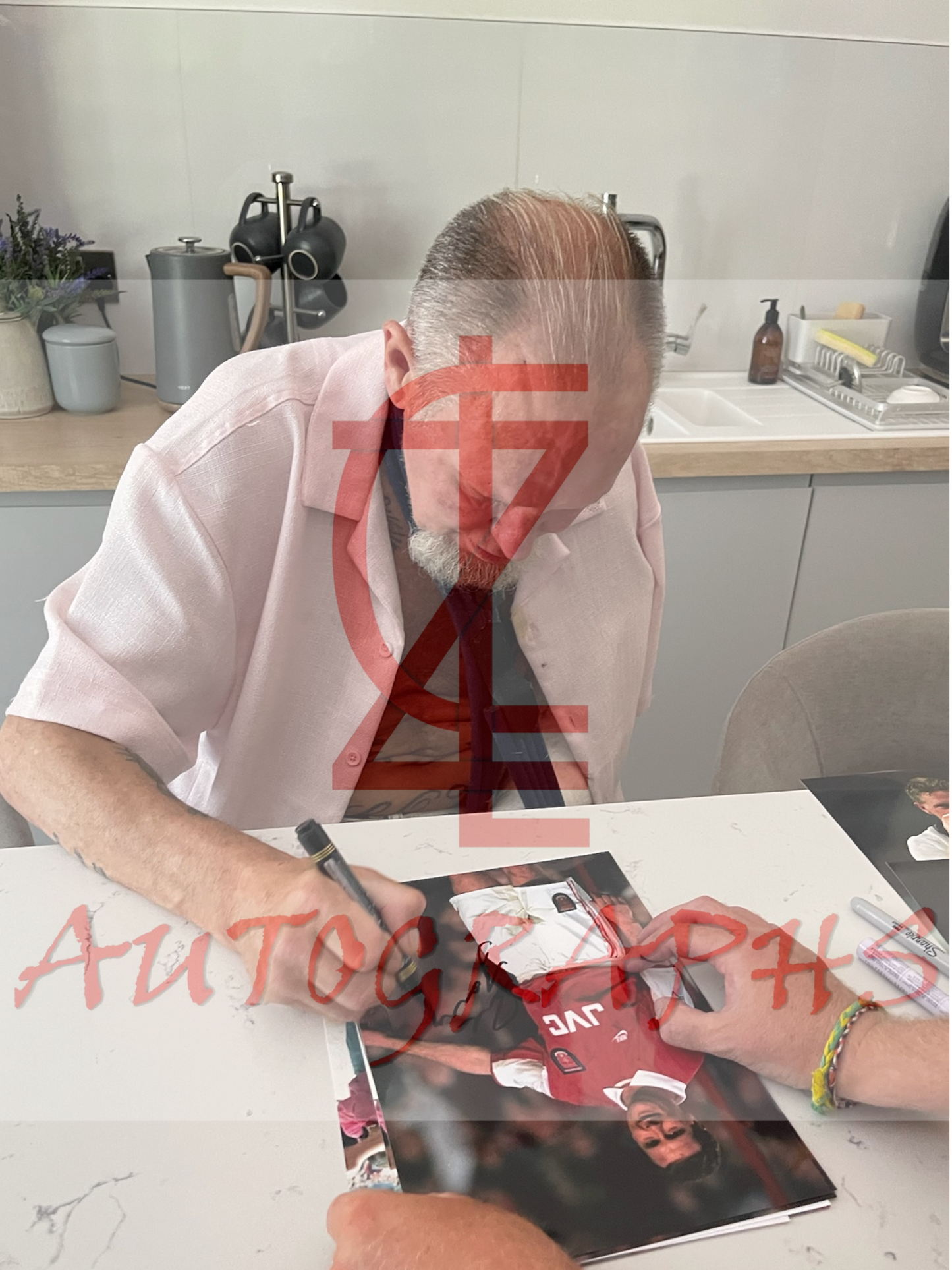 Paul Gazza Gascoigne Signed  Arsenal Football Club Paul Merson Testimonial  A4 Photo Proof 2