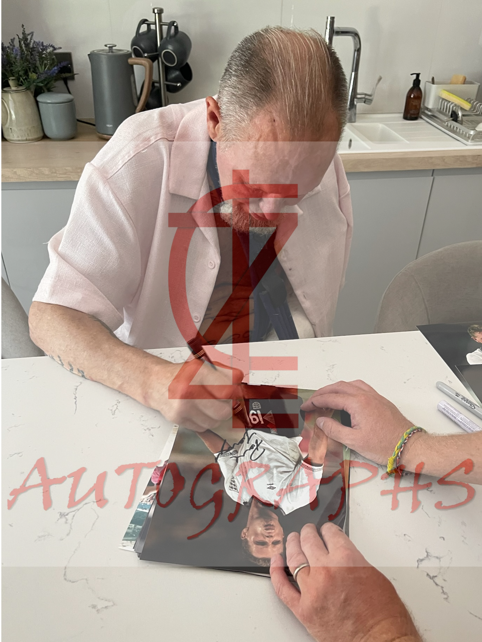 Paul Gazza Gascoigne Signed  England 1990 Tongue Out A4 Photo Proof 1