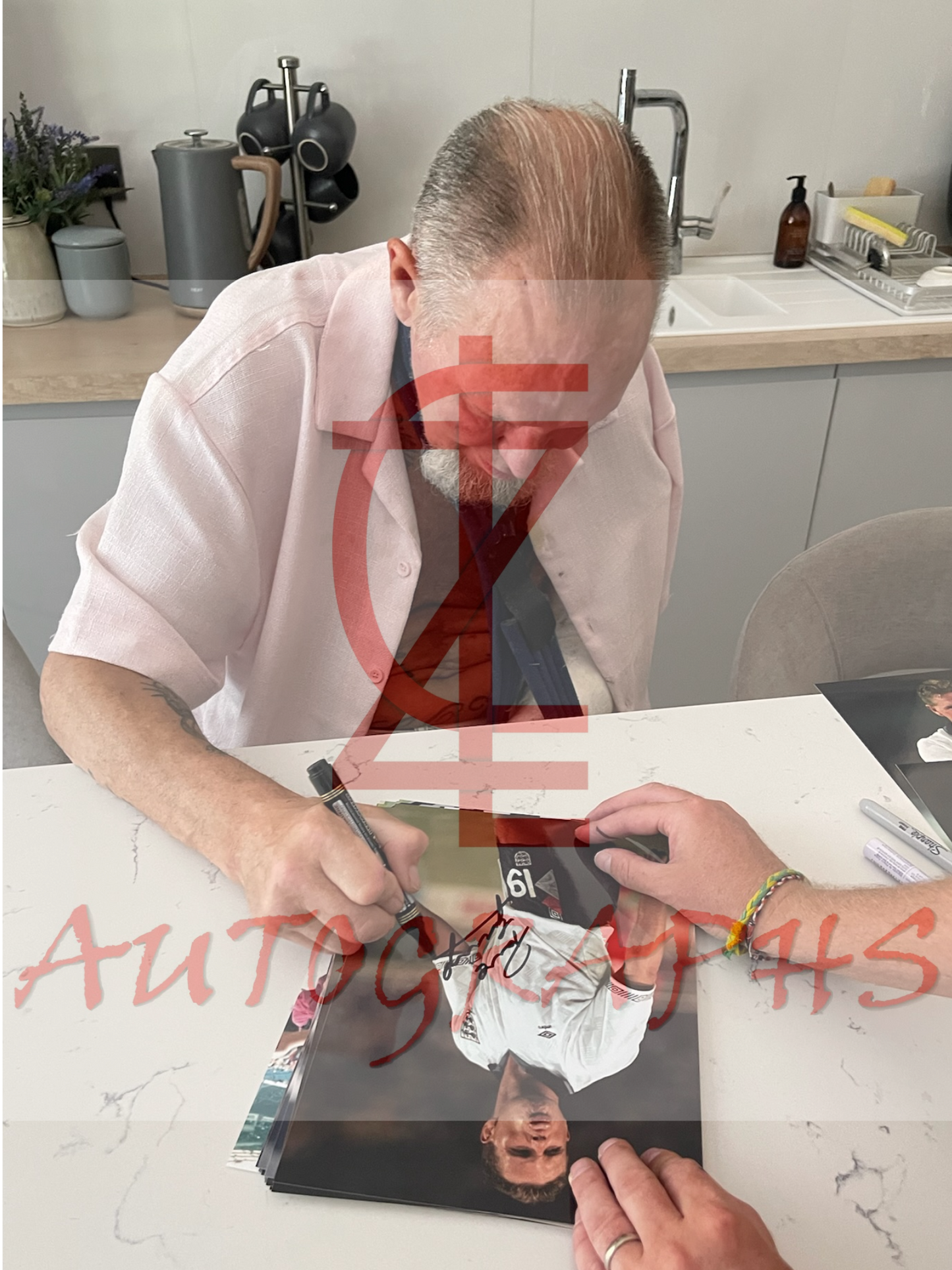 Paul Gazza Gascoigne Signed  England 1990 Tongue Out A4 Photo Proof 2