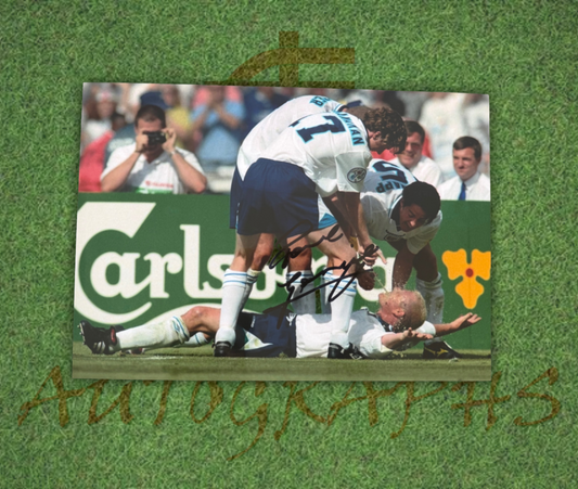 Paul Gazza Gascoigne Signed  England Dentist Chair Splash Celebration A4 Photo 1