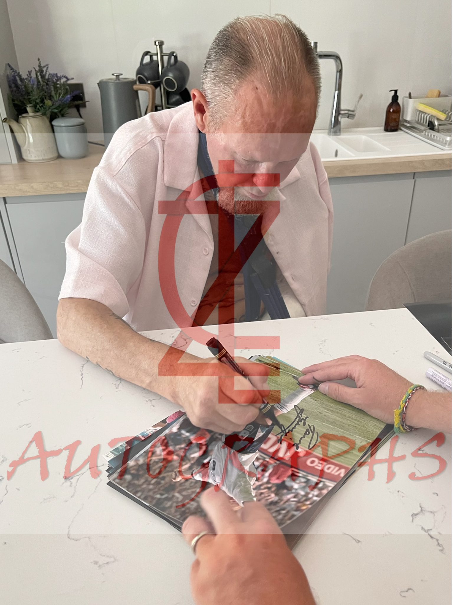 Paul Gazza Gascoigne Signed  England Euro 96 Iconic Celebration A4 Photo Proof 1
