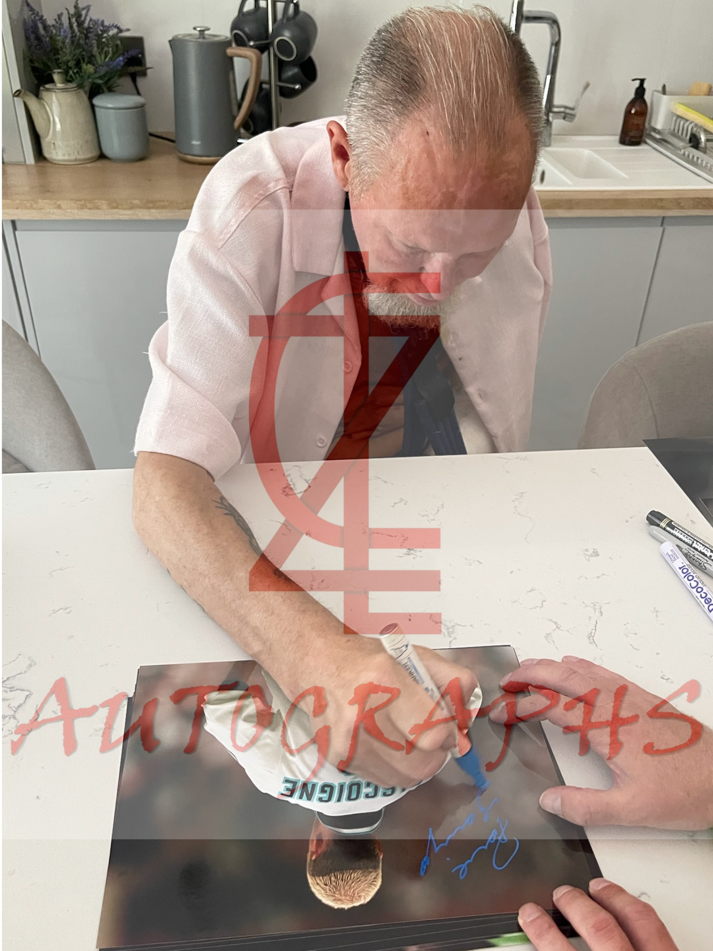 Paul Gazza Gascoigne Signed  England Euro 96 Iconic Shirt A4 Photo Proof 2