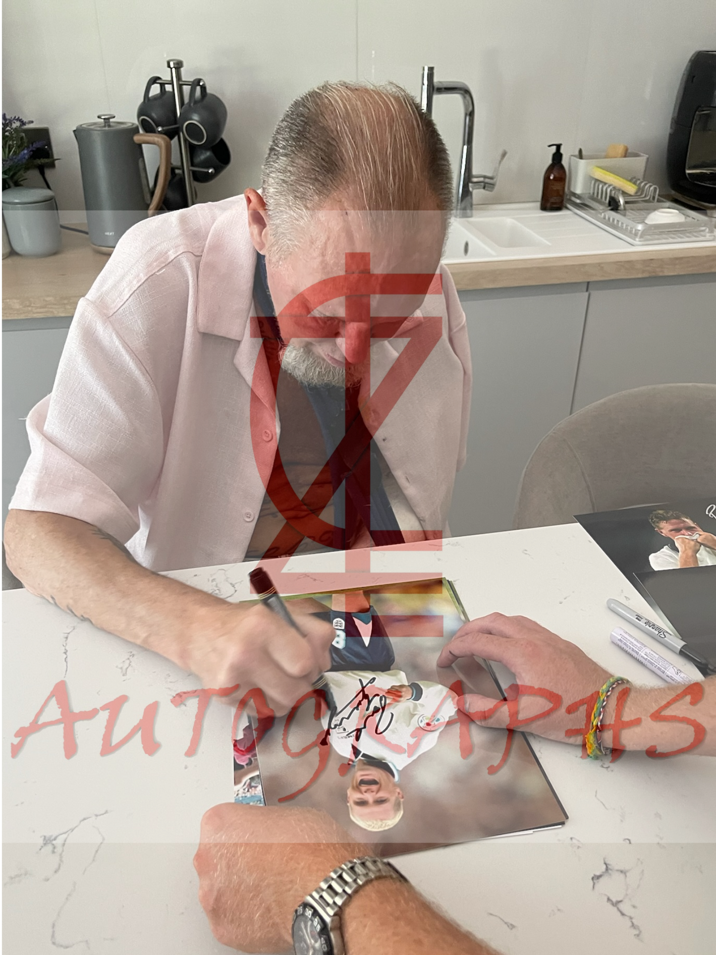 Paul Gazza Gascoigne Signed  England Euro 96 Smile A4 Photo Proof 2