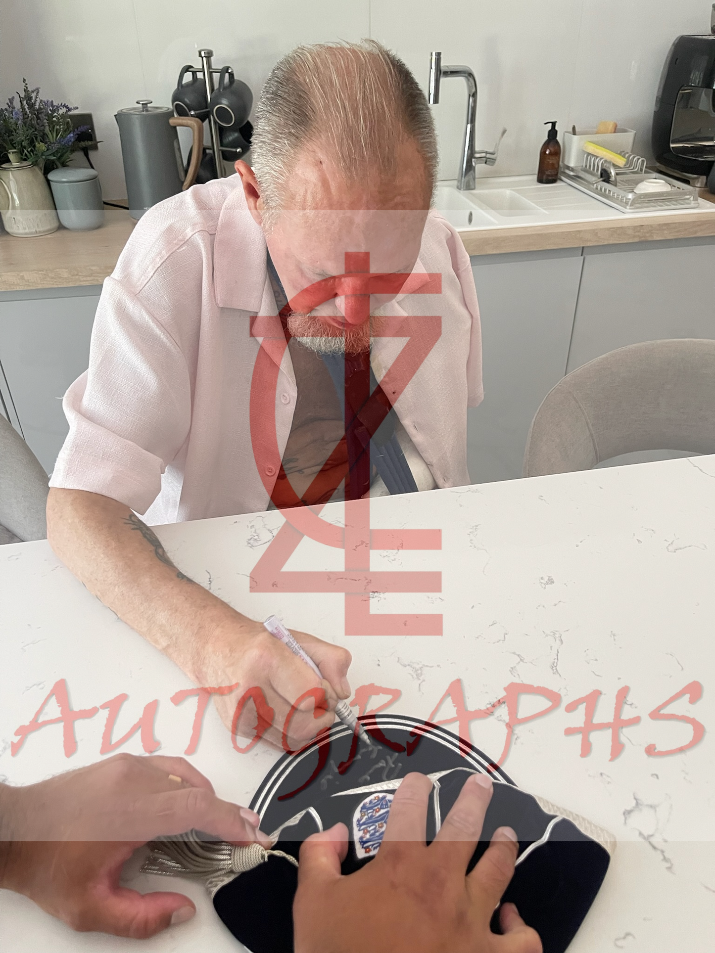 Paul Gazza Gascoigne Signed England Football Cap Proof 4
