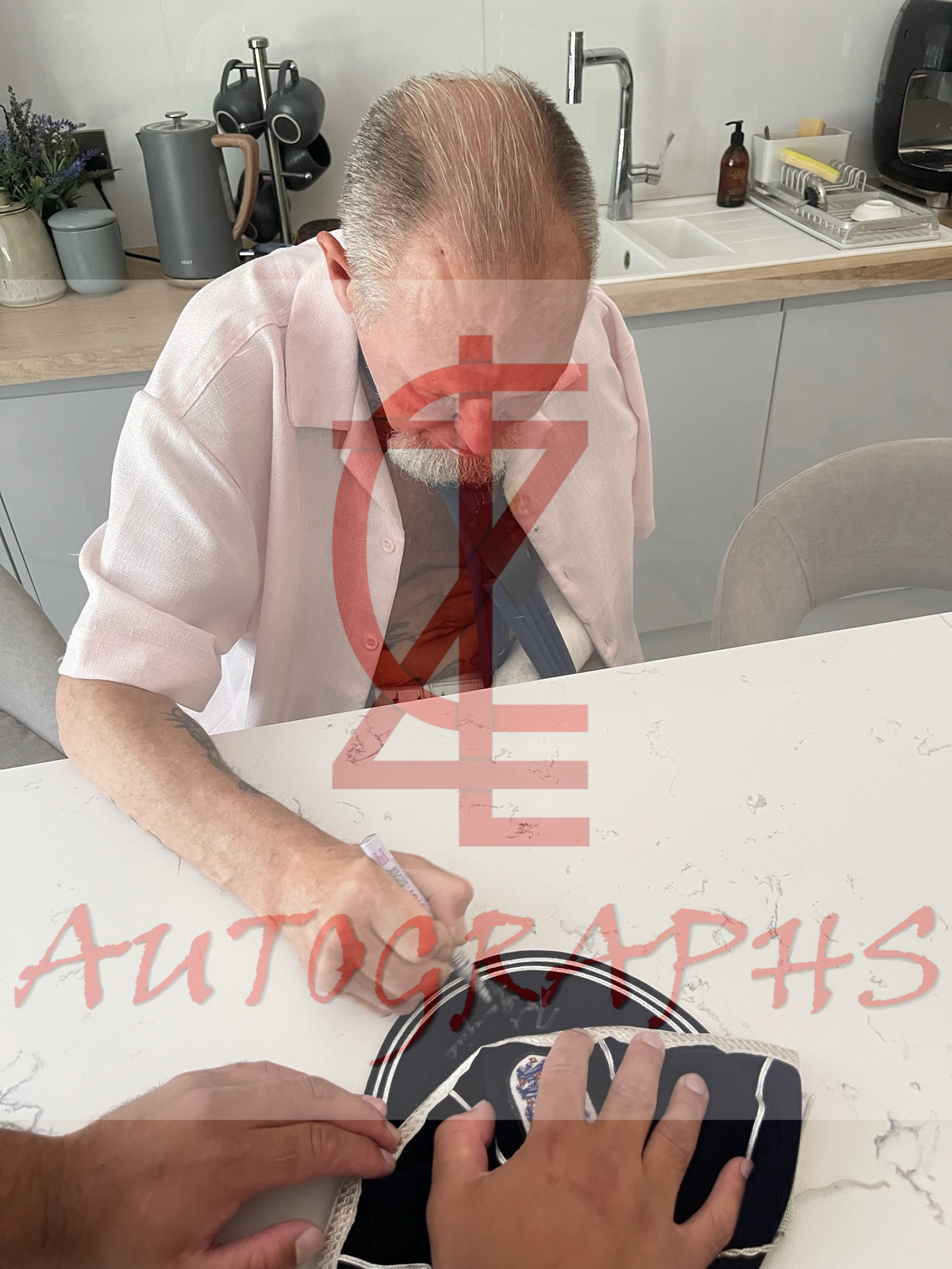 Paul Gazza Gascoigne Signed England Football Cap Proof 5
