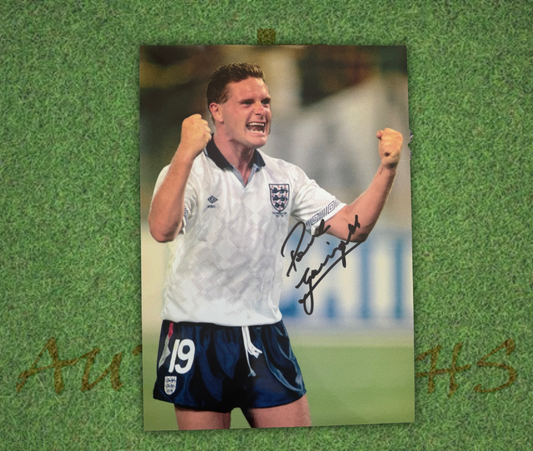 Paul Gazza Gascoigne Signed  England Italia 90 Fist Pump A4 Photo 1