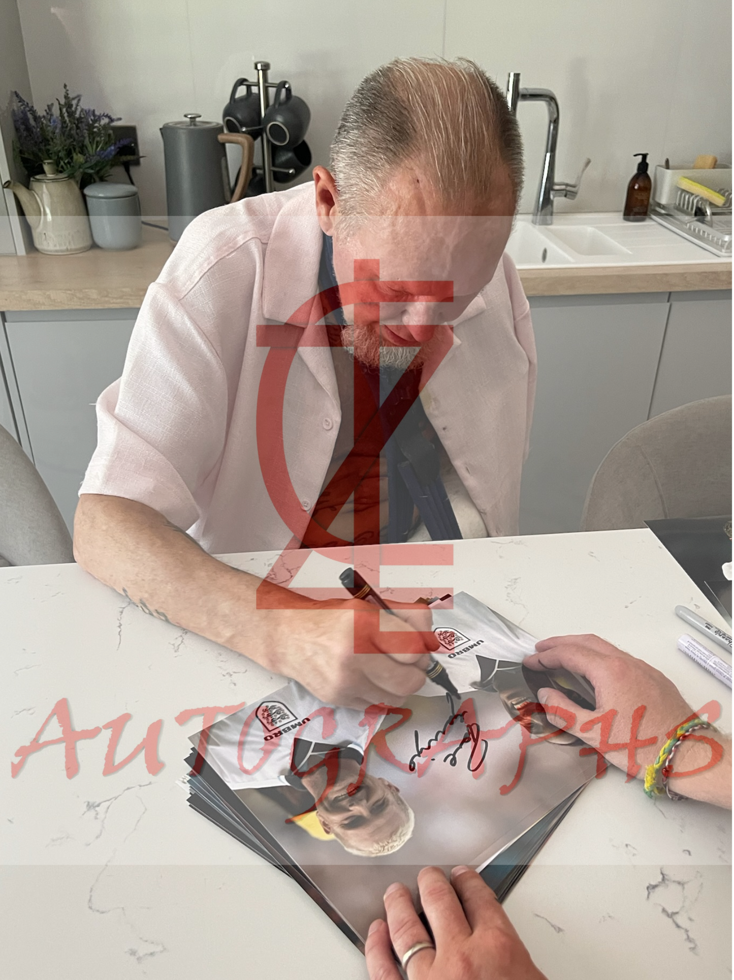 Paul Gazza Gascoigne Signed  England Lineup with Paul Ince  A4 Photo Proof 1