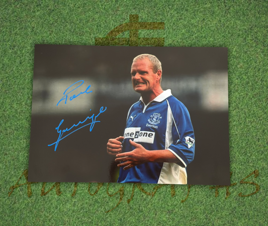 Paul Gazza Gascoigne Signed  Everton Football Club Growl A4 Photo 1