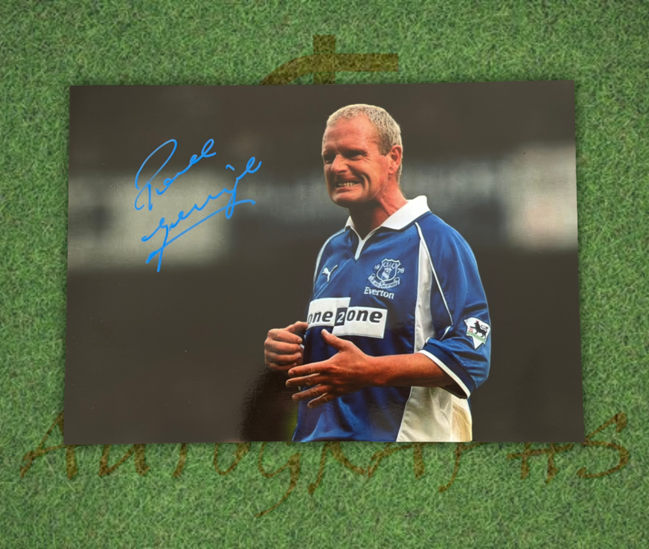 Paul Gazza Gascoigne Signed  Everton Football Club Growl A4 Photo 2