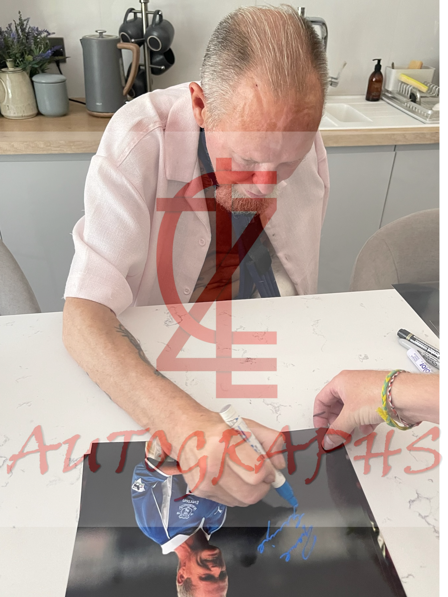 Paul Gazza Gascoigne Signed  Everton Football Club Growl A4 Photo Proof 3