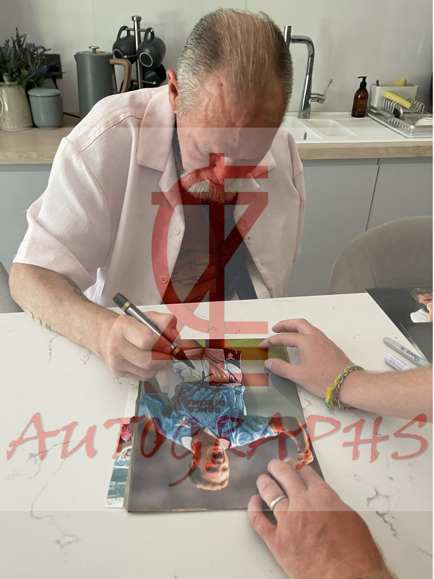 Paul Gazza Gascoigne Signed  Lazio Fist Pump A4 Photo Proof 2