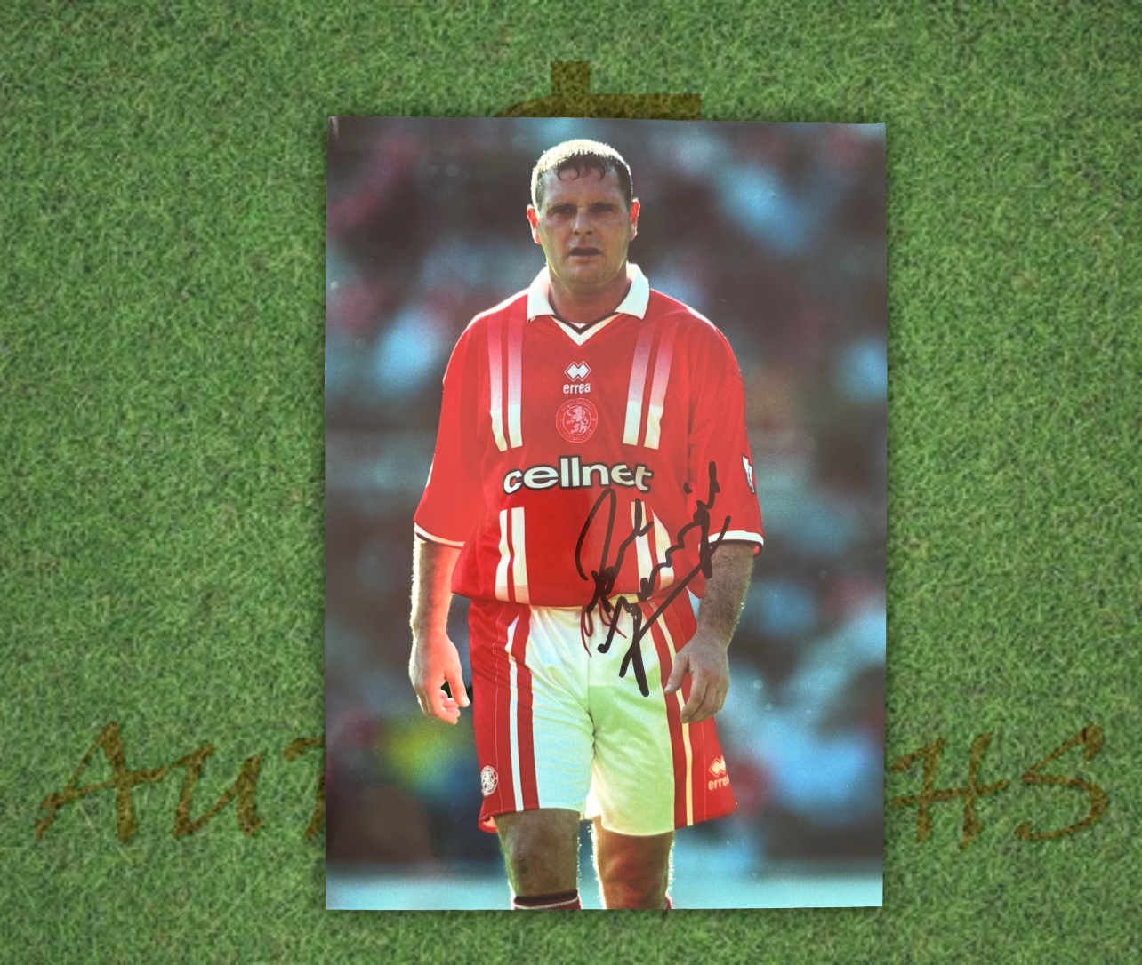 Paul Gazza Gascoigne Signed  Middlesbrough Football Club A4 Photo 1