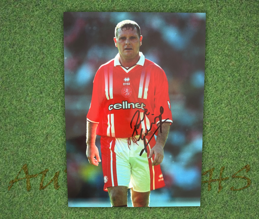 Paul Gazza Gascoigne Signed  Middlesbrough Football Club A4 Photo 3
