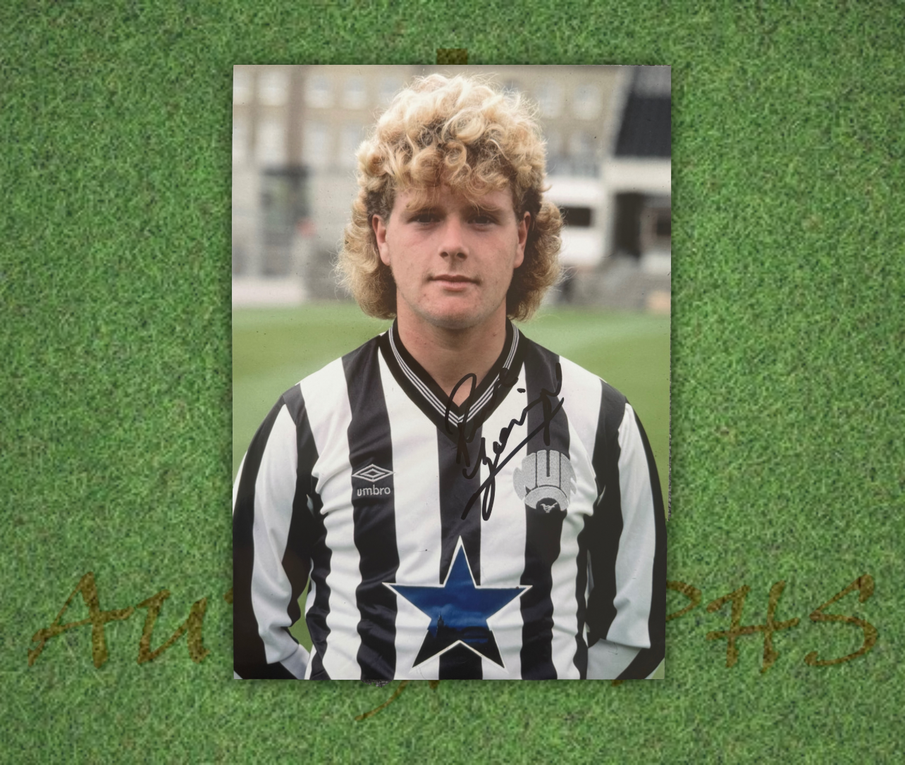 Paul Gazza Gascoigne Signed  Newcastle United Rookie Headshot A4 Photo 1