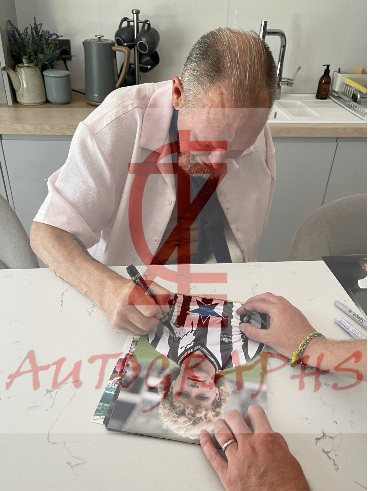 Paul Gazza Gascoigne Signed  Newcastle United Rookie Headshot A4 Photo Proof 1