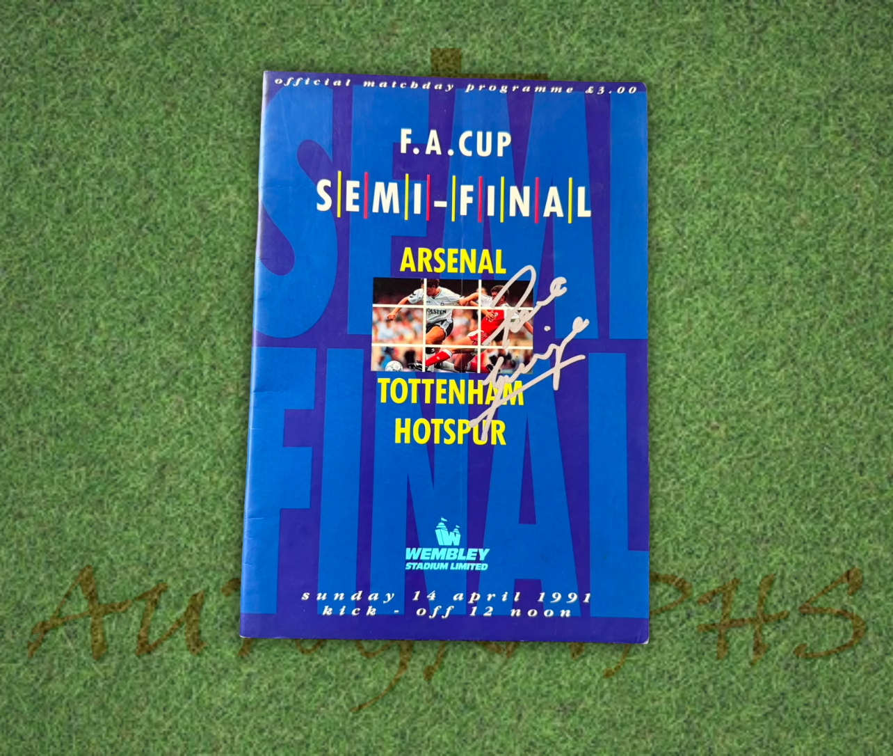 Paul Gazza Gascoigne Signed Programme 1991 FA Cup Semi Final