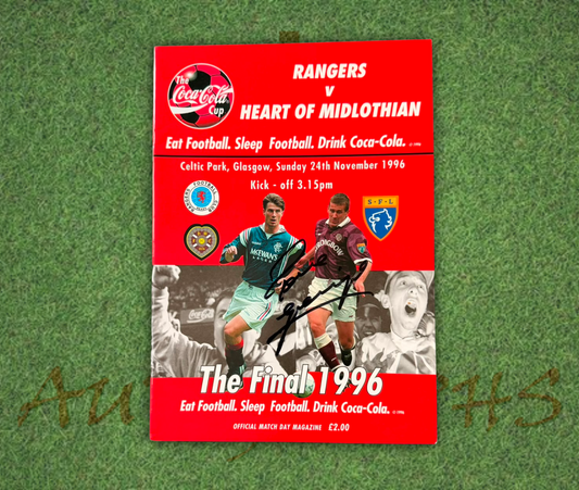 Paul Gazza Gascoigne Signed Programme 1996 Scottish League Cup Final