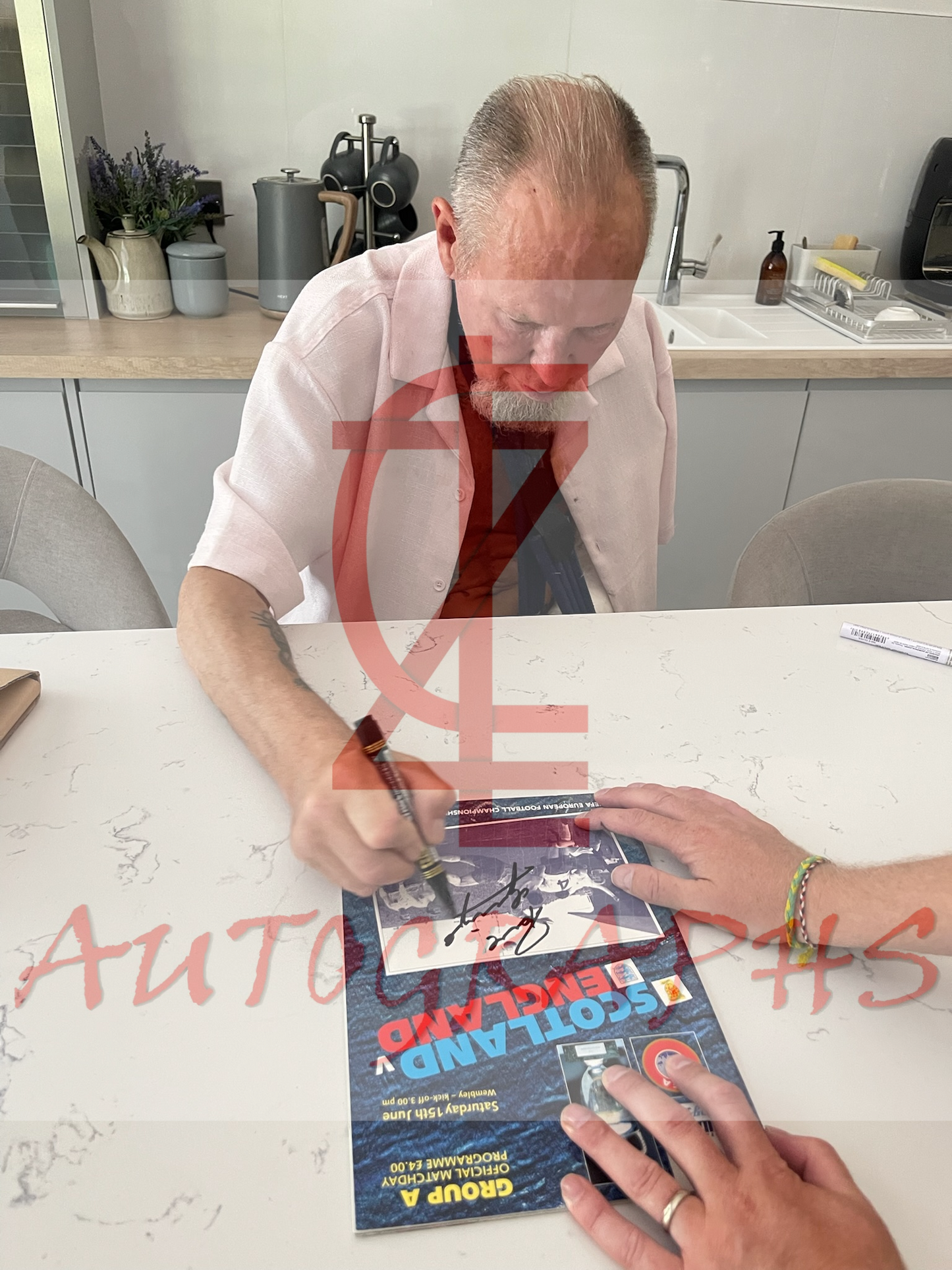 Paul Gazza Gascoigne Signed Programme Euro 96 Scotland vs England Proof