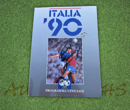 Paul Gazza Gascoigne Signed Programme World Cup Italia 90 1