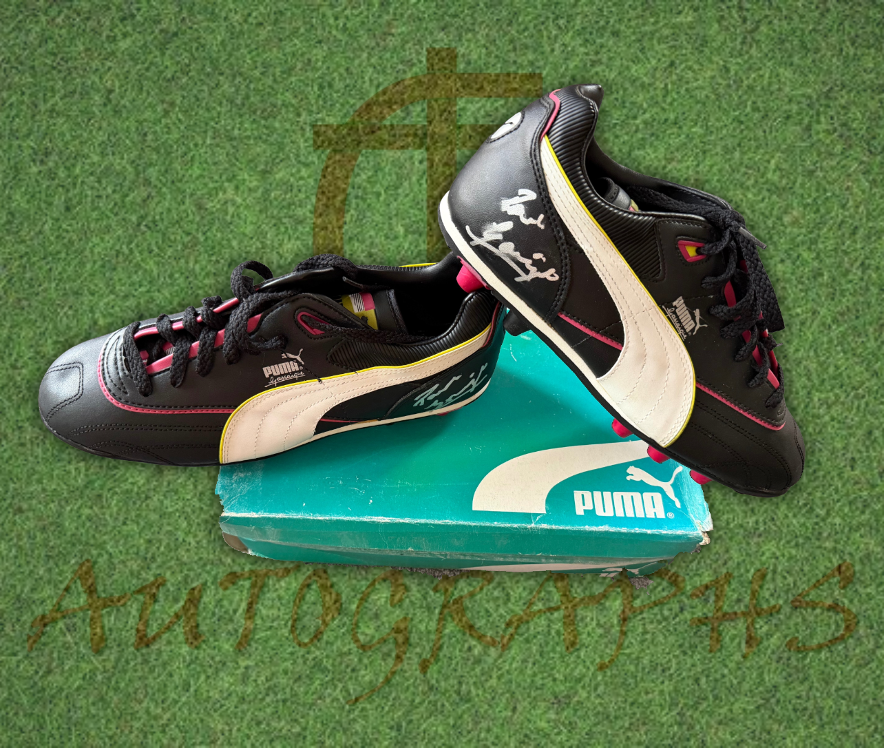 Paul Gazza Gascoigne Signed Puma Gascoigne Pink Boot Pair