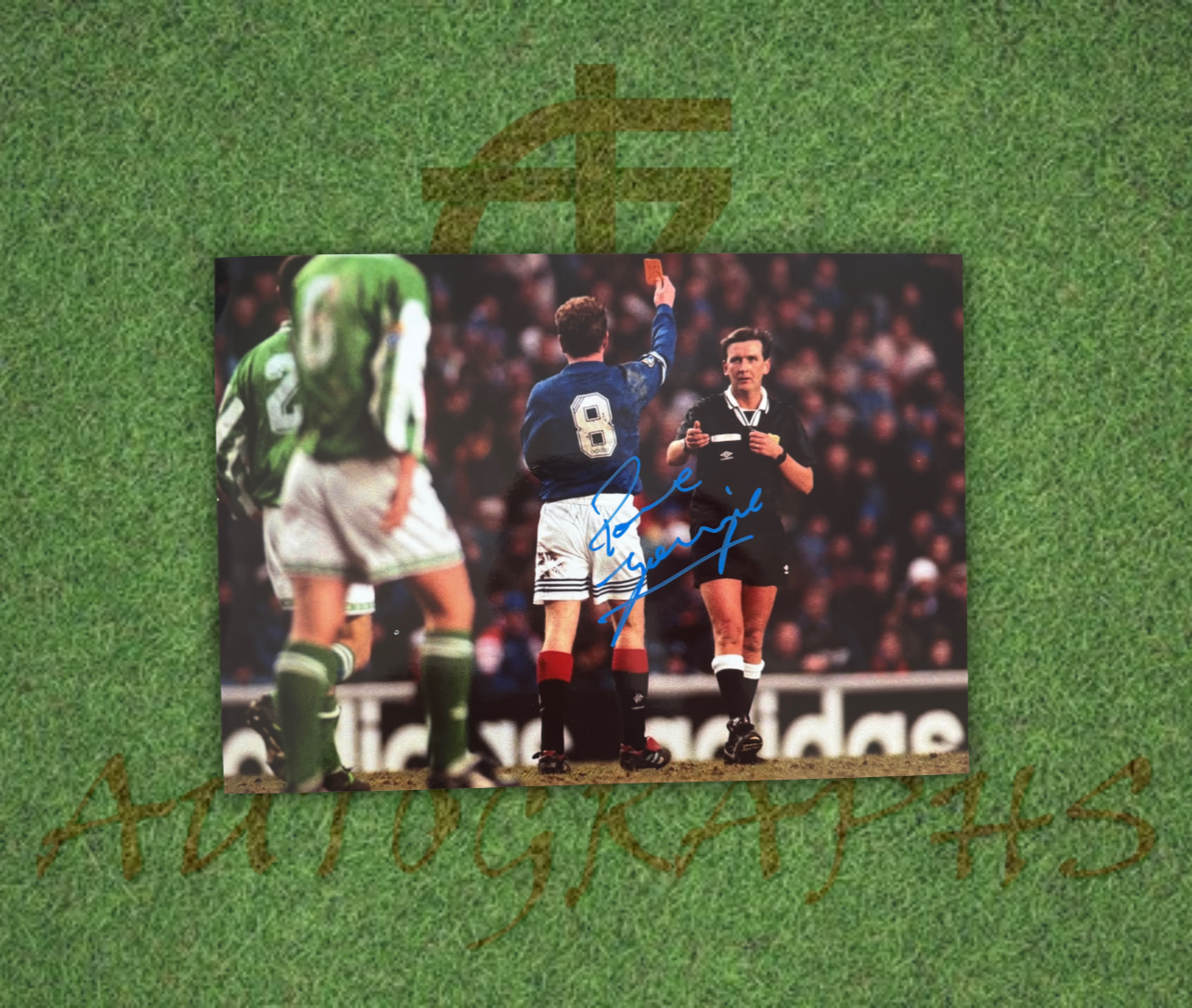 Paul Gazza Gascoigne Signed  Showing The Referee The Red Card Landscape A4 Photo 2