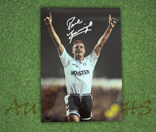 Paul Gazza Gascoigne Signed  Tottenham Celebration A4 Photo 3
