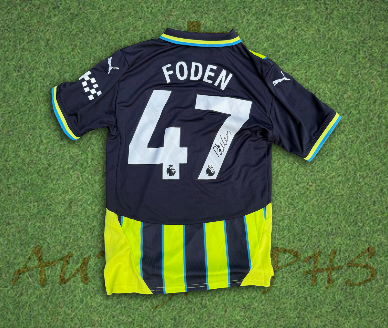Phil Foden Manchester City Football Club Signed 2024/25 Away Shirt 2