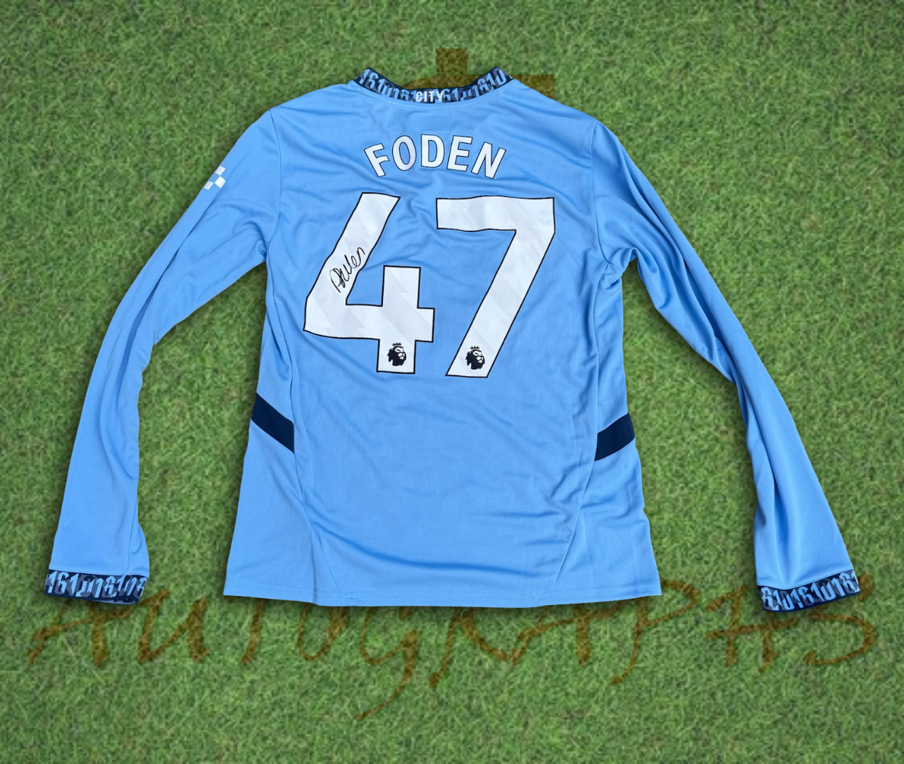 Phil Foden Manchester City Football Club Signed 2024/25 Home Shirt Long Sleeve 1